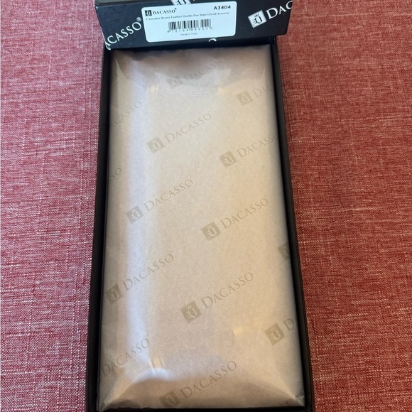 NWT - Dacasso Leather Double Letter Trays, Chocolate Brown (A3420) - Picture 8 of 10